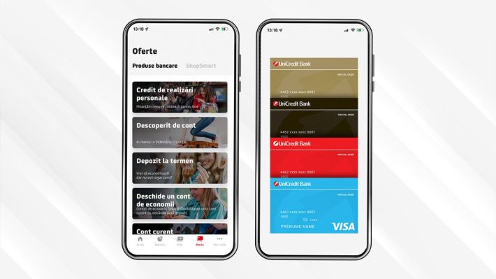 Cardul de credit UniCreditCard, accesibil direct de pe telefonul mobil