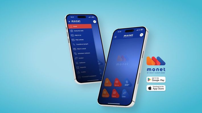 Credit Europe Bank lansează monet, noua aplicație de mobile banking