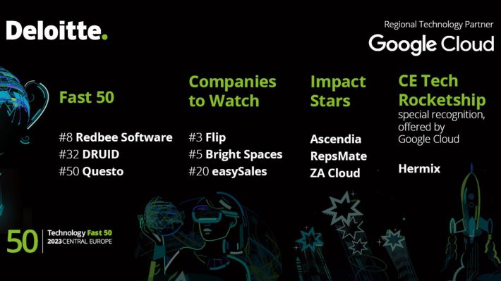 Redbee Software, DRUID și Questo, incluse în topul Deloitte Technology Fast 50