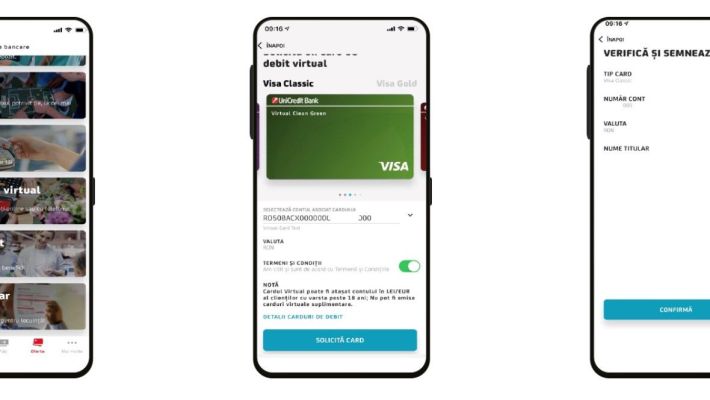 UniCredit Bank lansează cardurile de debit virtuale pentru clienți persoane