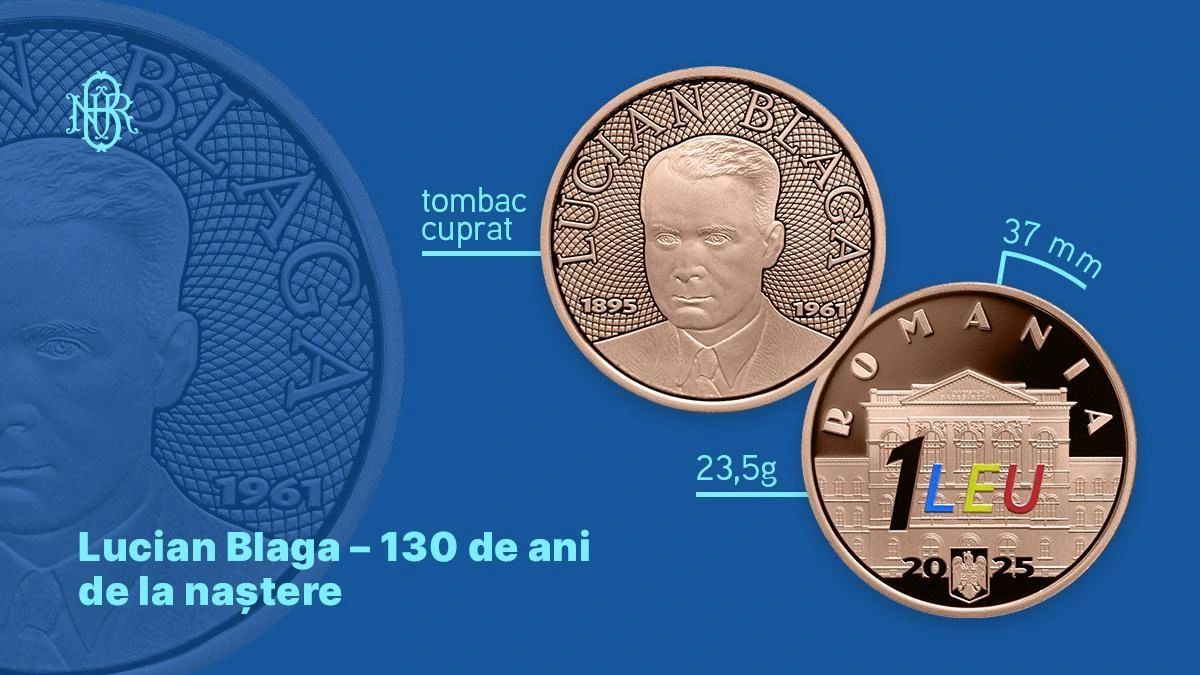 Premieră: BNR dă culoare banilor. Cum arată prima monedă colorată din istoria României