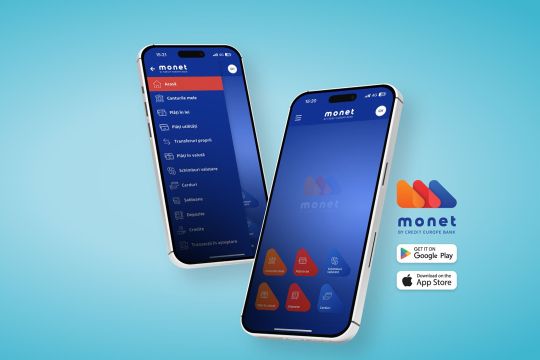 Credit Europe Bank lansează monet, noua aplicație de mobile banking
